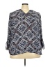 Maurices 100% Polyester Paisley Blue 3/4 Sleeve Blouse Size 24 (3) - photo 1