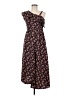 Topshop 100% Polyester Floral Black Casual Dress Size 6 - photo 1