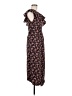 Topshop 100% Polyester Floral Black Casual Dress Size 6 - photo 4