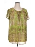 Liz Claiborne 100% Polyester Green Short Sleeve Blouse Size 1X - photo 1