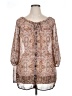 Liz Claiborne 100% Polyester Brown 3/4 Sleeve Blouse Size 1X - photo 1