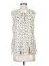 CAbi 100% Polyester Floral Ivory Sleeveless Blouse Size S - photo 1