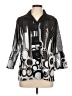 Frederique 100% Polyester Graphic Silver 3/4 Sleeve Blouse Size L - photo 1