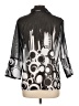Frederique 100% Polyester Graphic Silver 3/4 Sleeve Blouse Size L - photo 2