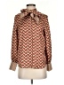 Avantlook Houndstooth Brown Long Sleeve Blouse Size XS - photo 1