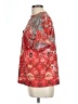 Unbranded Floral Red Short Sleeve Blouse Size L - photo 5