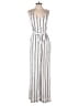 Rosie Harlow 100% Rayon Stripes Silver Jumpsuit Size S - photo 1