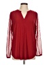Kasper Red Long Sleeve Blouse Size L - photo 1