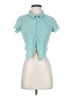 Wild Fable Teal Short Sleeve Blouse Size S - photo 1