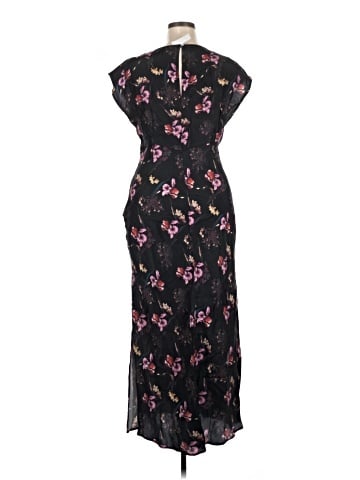 Madewell Wide V-Neck Midi Dress in Floral Cupro-Blend (view 2)