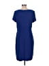 Perceptions Solid Blue Casual Dress Size L - photo 2
