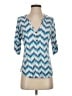 Pixley Blue Short Sleeve Henley Size S - photo 1