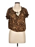 Isabella Rodriguez Brown Short Sleeve Blouse Size L - photo 1