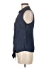 The Limited Polka Dots Blue Sleeveless Button-Down Shirt Size M - photo 5