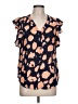 Assorted Brands 100% Polyester Orange Short Sleeve Blouse Size L - photo 1