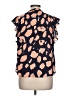 Assorted Brands 100% Polyester Orange Short Sleeve Blouse Size L - photo 2