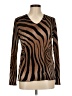 Plisse Brown Long Sleeve Top Size M - photo 1