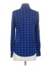 DJT Plaid Blue Long Sleeve Blouse Size S - photo 2