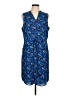 Apt. 9 Print Blue Casual Dress Size L - photo 1