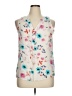 Rose & Thyme 100% Rayon Floral Ivory Sleeveless Blouse Size XL - photo 1