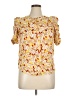 Assorted Brands 100% Polyester Yellow Short Sleeve Blouse Size XL (estimated) - photo 1