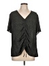 INC International Concepts 100% Polyester Gray Short Sleeve Blouse Size L - photo 1