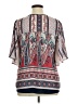 Fig and Flower 100% Polyester Paisley Blue Red Short Sleeve Blouse Size XL - photo 2