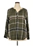 Universal Thread 100% Rayon Plaid Green 3/4 Sleeve Blouse Size XXL - photo 1
