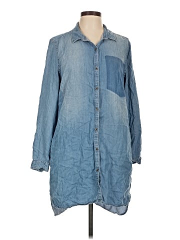 CALVIN KLEIN JEANS 3/4 Sleeve Button-Down Shirt (view 1)