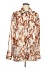 Open Edit 100% Polyester Animal Print Ivory Long Sleeve Blouse Size M - photo 1