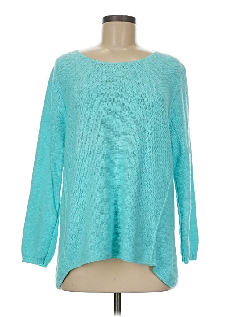 Pre-owned Avalin Long Sleeve Top Teal Boatneck Tops In Blue