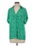 CAbi 100% Polyester Stars Green Short Sleeve Blouse Size S - photo 1