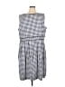 Talbots 100% Cotton Checkered-gingham Blue Casual Dress Size 24 waist - photo 2