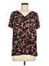 Assorted Brands Floral Black Short Sleeve Henley Size M - photo 1