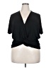 Bar III Black Short Sleeve Top Size 2X - photo 1