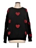 Unbranded 100% Polyester Hearts Black Pullover Sweater Size L - photo 1