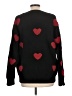 Unbranded 100% Polyester Hearts Black Pullover Sweater Size L - photo 2
