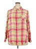 Torrid 100% Rayon Plaid Yellow Long Sleeve Button-Down Shirt Size 2X Plus (2) - photo 1