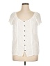 Rewind White Short Sleeve Blouse Size XL - photo 1
