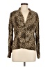 Topshop 100% Viscose Animal Print Gold Long Sleeve Blouse Size 8 - photo 1