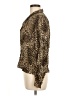 Topshop 100% Viscose Animal Print Gold Long Sleeve Blouse Size 8 - photo 5