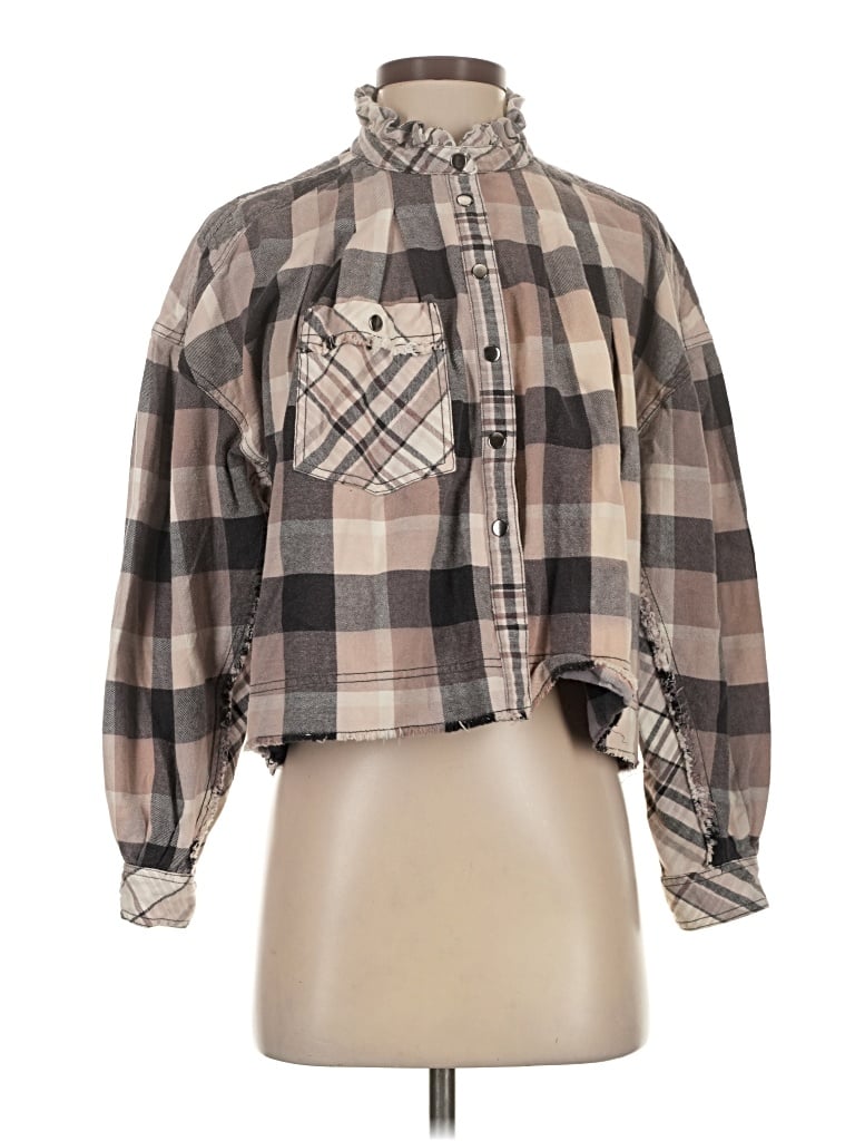 Pre-owned We The Free Long Sleeve Blouse In Brown