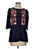 Floreat 100% Rayon Blue 3/4 Sleeve Blouse Size 0 (petite) - photo 1