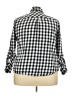 Relativity 100% Cotton Checkered-gingham Black 3/4 Sleeve Button-Down Shirt Size 3X - photo 2