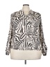 Zac & Rachel Animal Print Ivory Long Sleeve Blouse Size 2X - photo 1