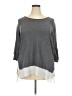 Paper Tee Gray 3/4 Sleeve Top Size 2X - photo 1