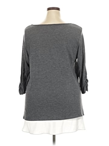 Paper Tee 3/4 Sleeve Top (view 2)
