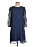 Calvin Klein 100% Polyester Polka Dots Blue Casual Dress Size 4 - photo 1