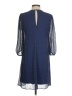 Calvin Klein 100% Polyester Polka Dots Blue Casual Dress Size 4 - photo 2