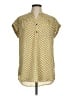 Carolina Belle 100% Polyester Polka Dots Yellow Short Sleeve Blouse Size M - photo 1